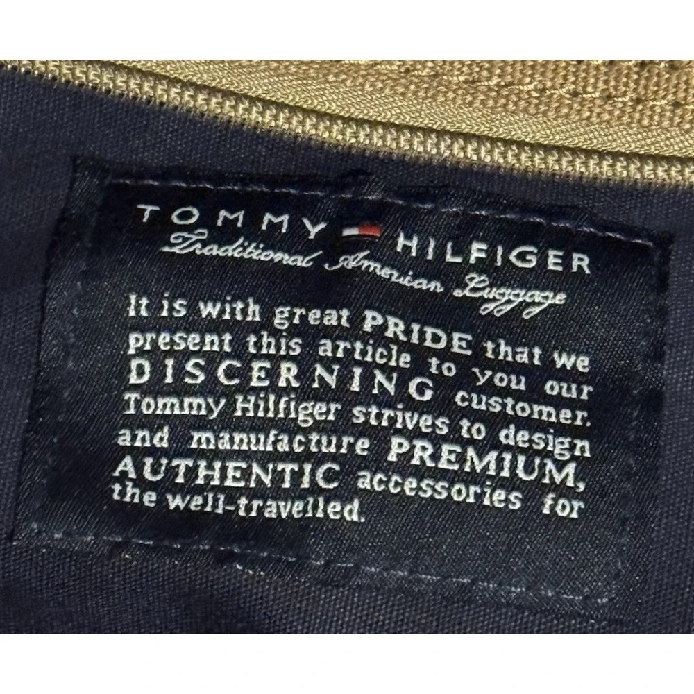 Tommy Hilfiger Canvas Leather Duffel Bag Hunting Field Luggage Travel Khaki $165